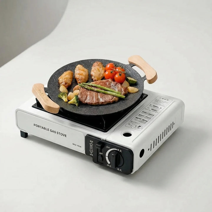 Butane portable gas stove for camping & outdoor cooking. Compact single burner for backpacking.