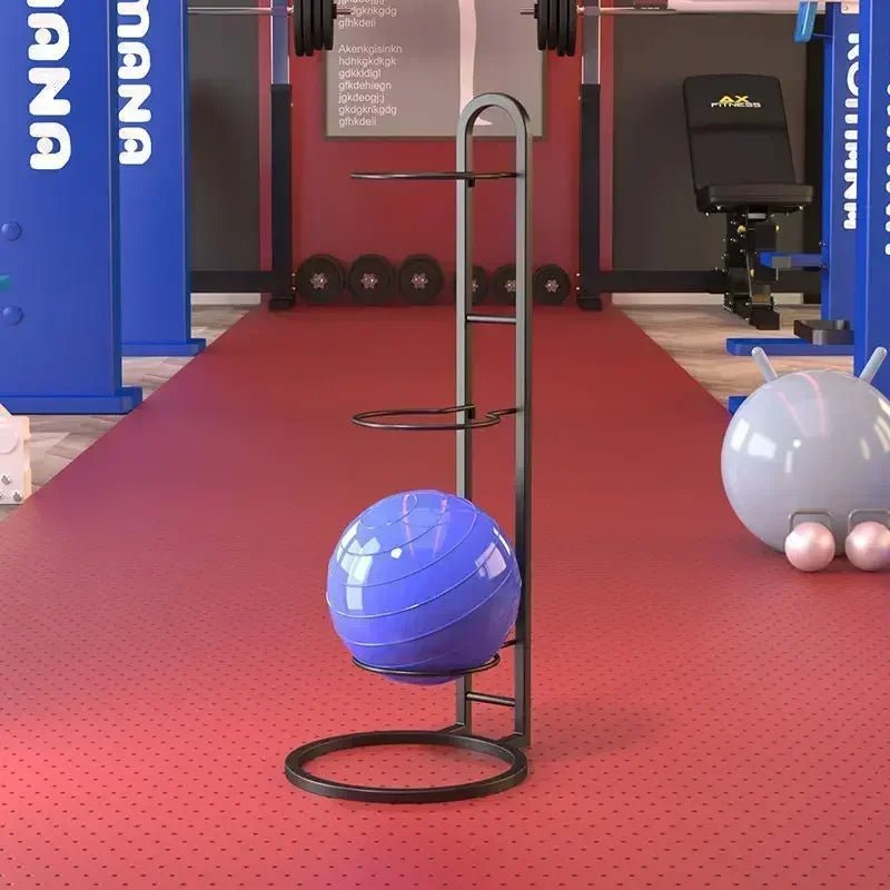 Versatile sports ball storage rack, perfect garage organizer for basketballs, soccer, & various equipment.