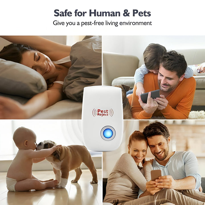 Powerful ultrasonic pest repeller, keeping squirrels, rodents & insects away from your home. Safe, effective, and non-toxic.