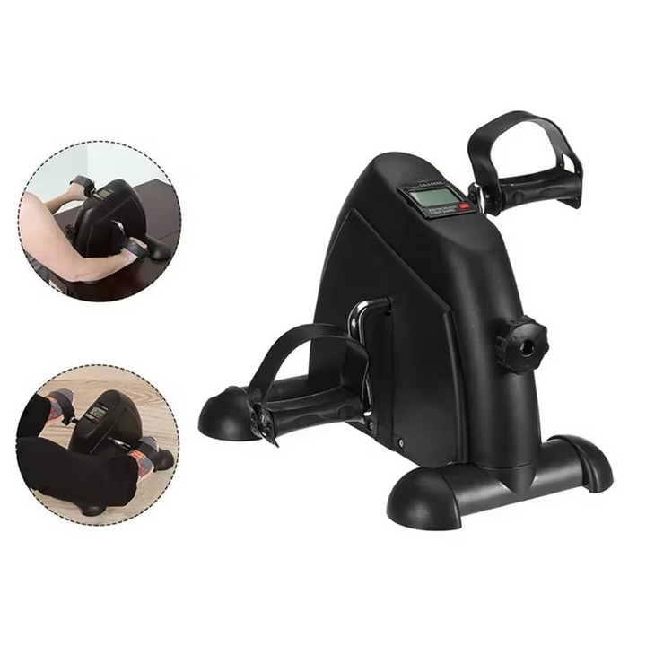 Portable mini exercise bike with adjustable resistance & LCD display. Perfect for physical therapy & office use.