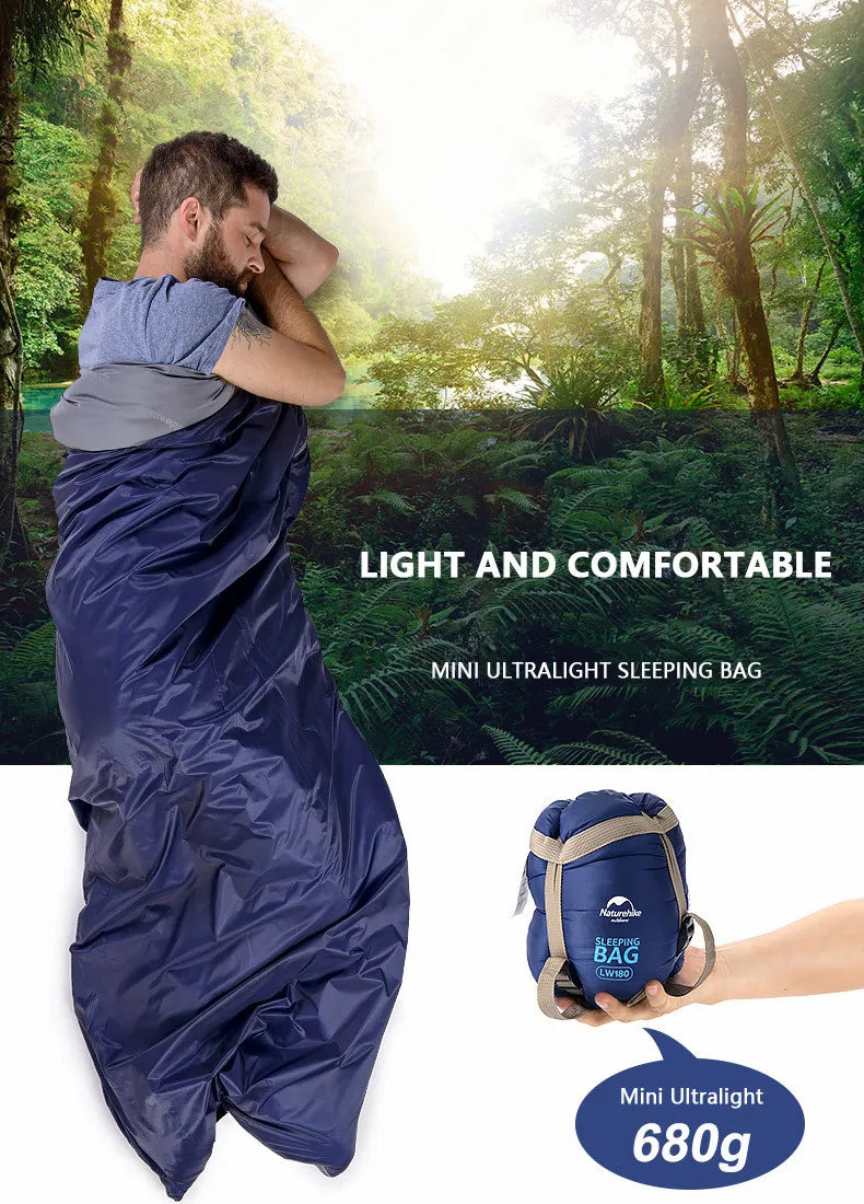 Lightweight, portable unisex sleeping bag for camping, backpacking & outdoor adventures. Comfortable travel gear.
