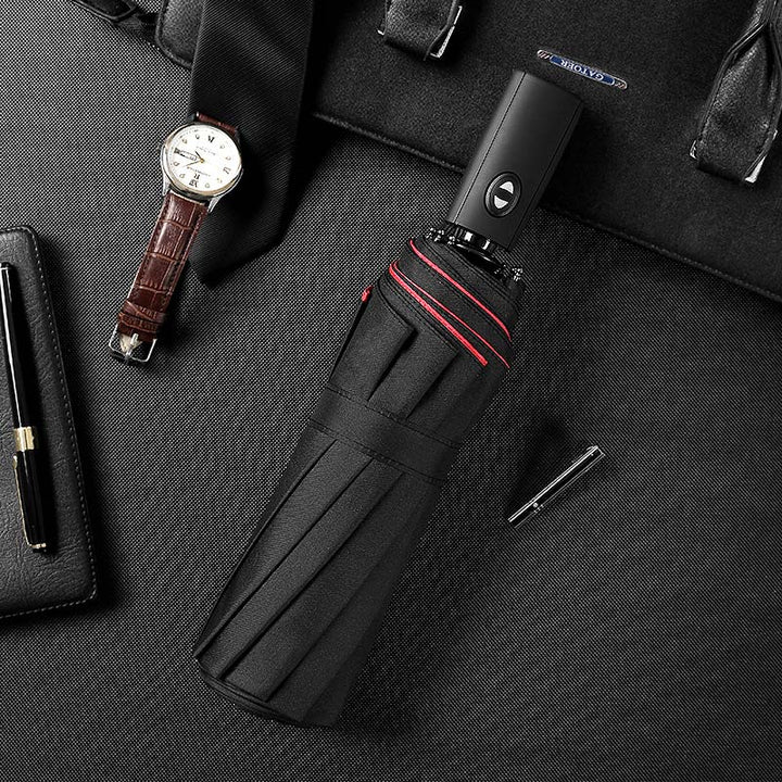 Premium unisex windproof travel umbrella, compact and portable. Offers durable, storm-proof rain protection; automatic.