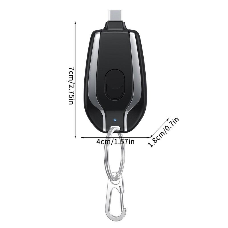 Ultra-compact portable phone charger. Universal power bank delivers fast charging for iPhone, USB-C devices.