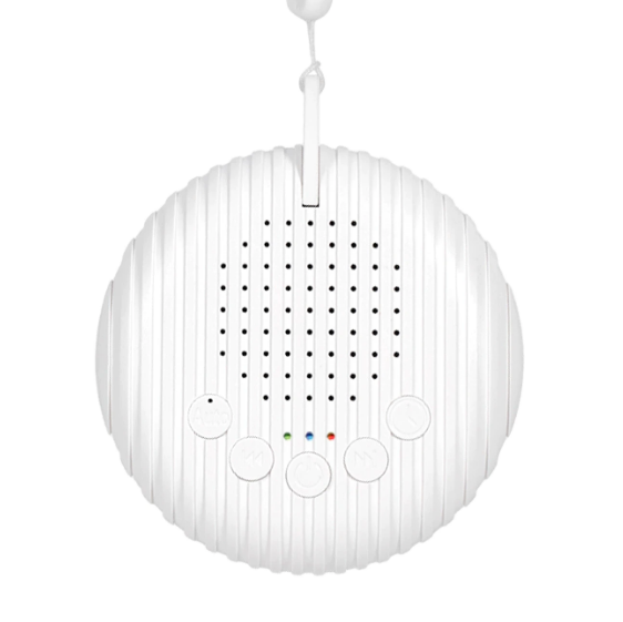Compact USB rechargeable white noise machine for adults & babies. Enhances sleep & relaxation. Portable sound machine.