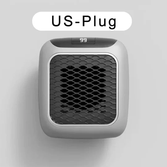 Energy-efficient wall-mounted electric heater, perfect for indoor heating. Compact ceramic space heater for home use.