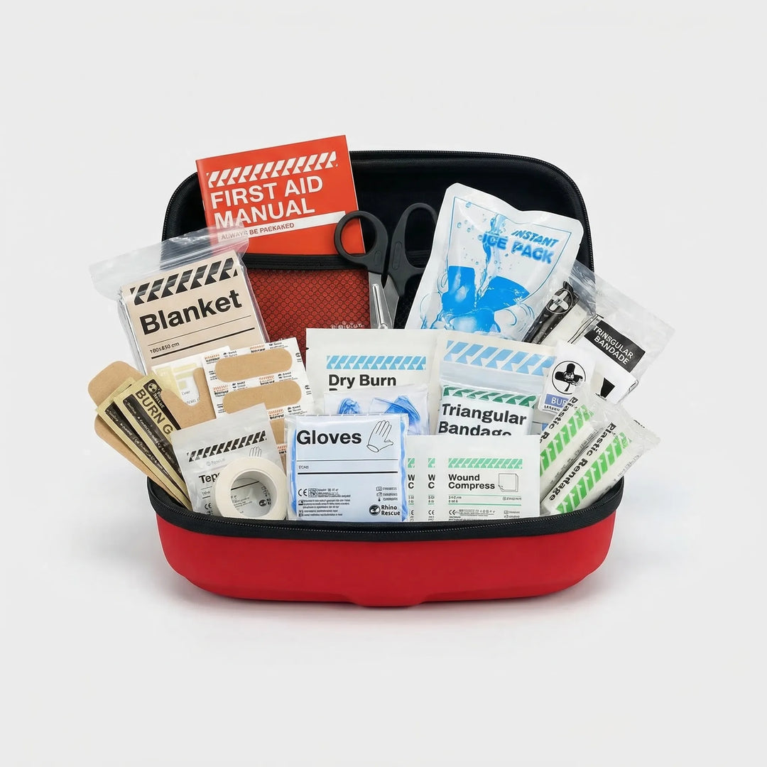 Portable, compact waterproof first aid kit for all outdoor activities. Survival medical supplies for travel & emergencies.