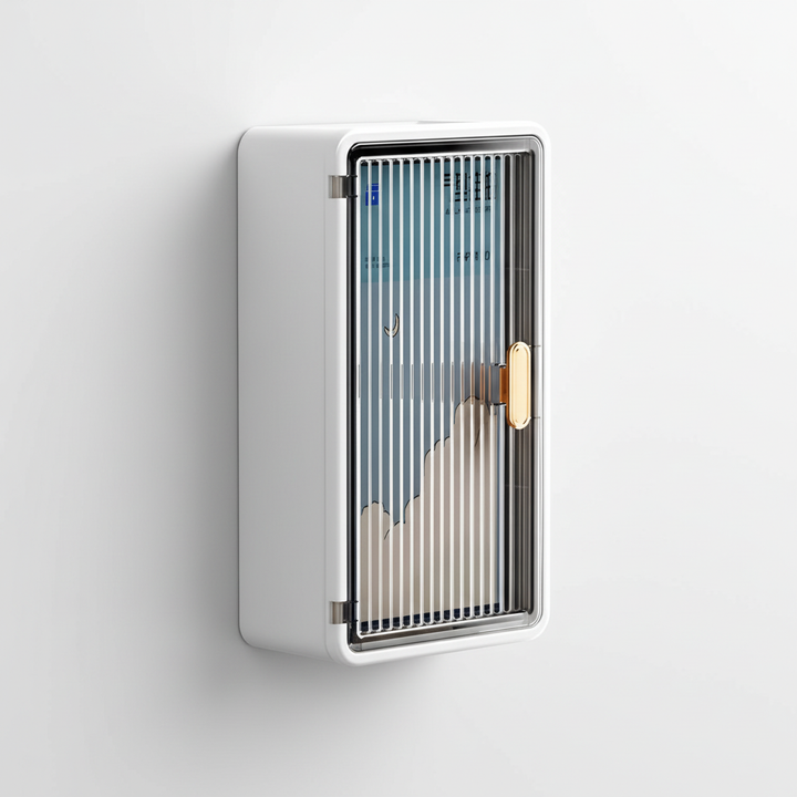 ShelfMate compact bathroom storage box, wall-mounted, waterproof design for shower accessories