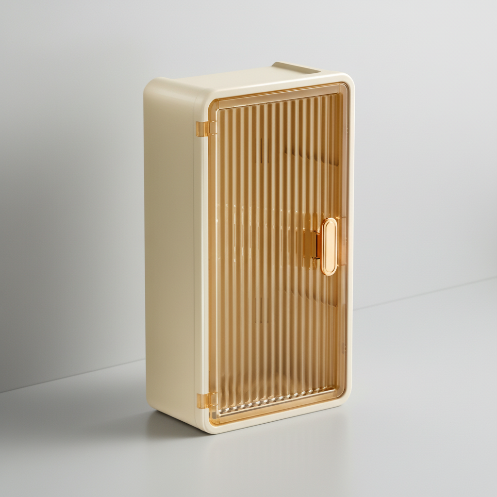 Accessory view: compact waterproof wall-mounted bathroom organizer, perfect for small bathrooms