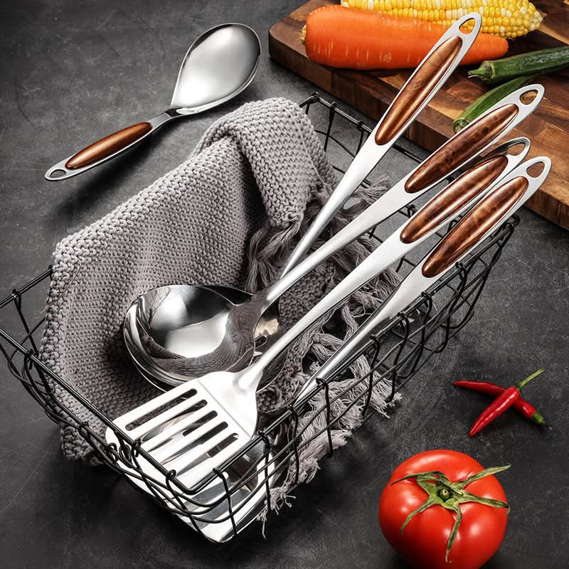 Durable & dishwasher-safe stainless steel cooking set. Essential kitchen tools built for long-lasting precise cooking.