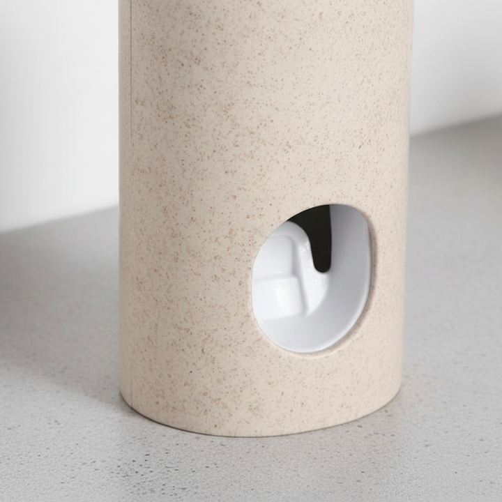 Unisex hands-free toothpaste dispenser made of durable ABS plastic, a modern bathroom essential