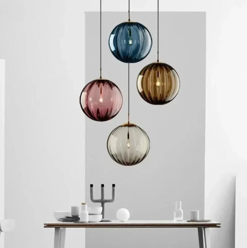 Modern glass globe LED ceiling light, a contemporary fixture for loft and energy-efficient illumination.