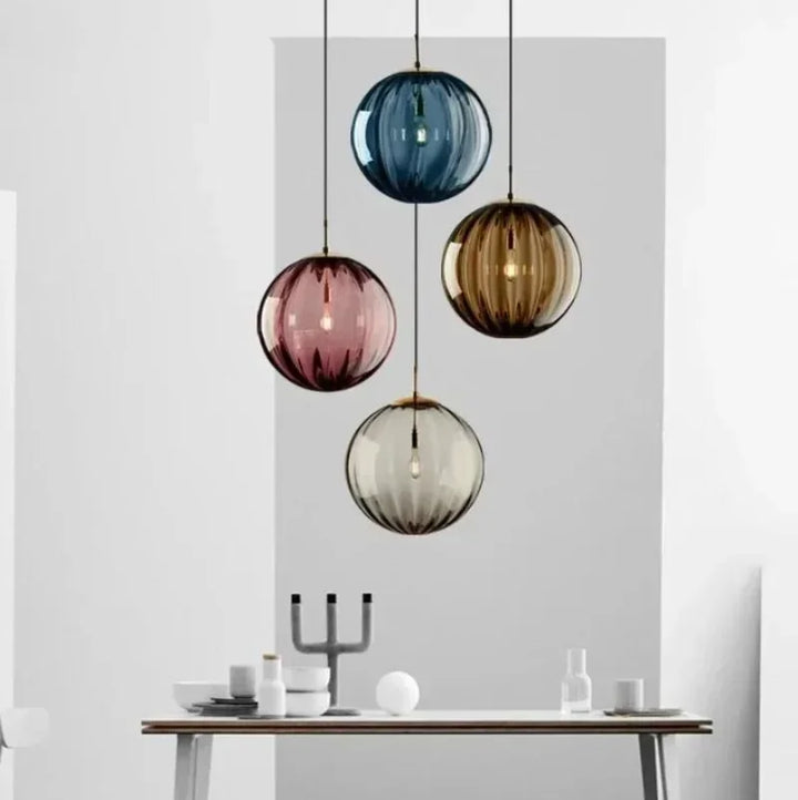 Modern glass globe LED ceiling light, a contemporary fixture for loft and energy-efficient illumination.