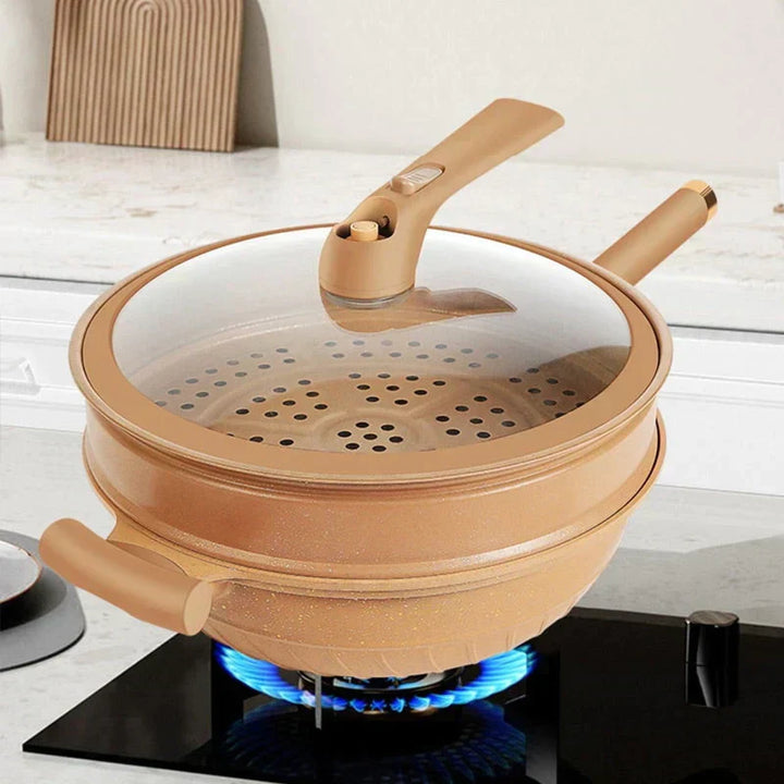 CookFlex non-stick wok pan for effortless stir-frying, steaming, and healthy cooking. Essential versatile cookware.