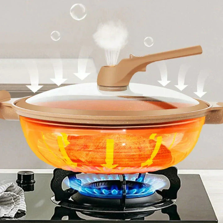 Durable CookFlex non-stick wok pan for easy clean-up and healthy cooking. Perfect for stir-fries and more.