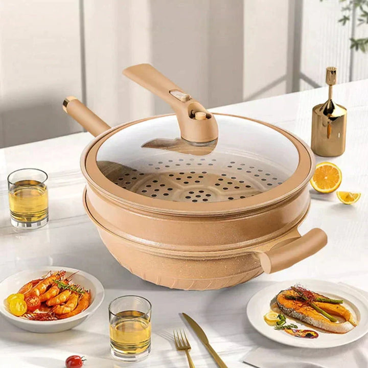 Premium CookFlex non-stick wok pan for quick, healthy meals. Durable, easy-to-clean kitchen essential cookware.