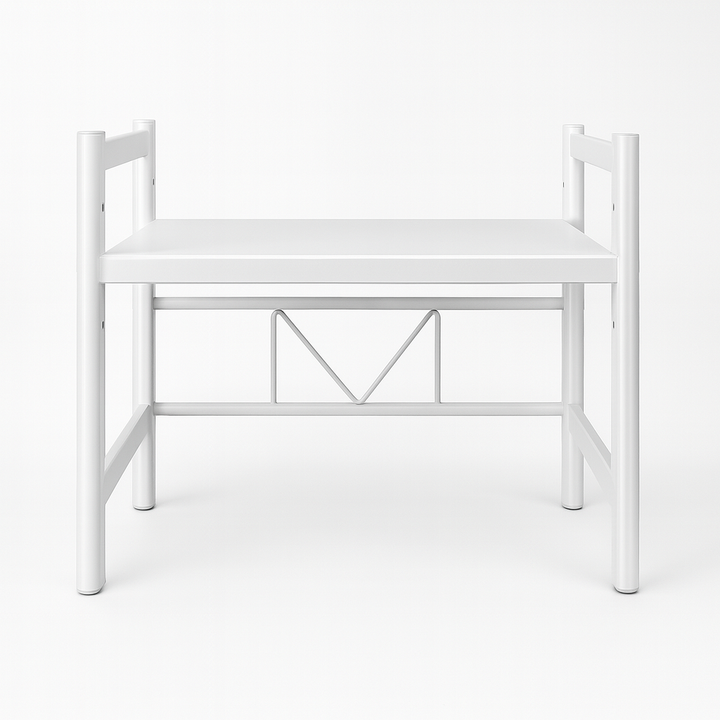 Space-saving CookRack kitchen organizer with microwave shelf and condiment rack on a clean countertop