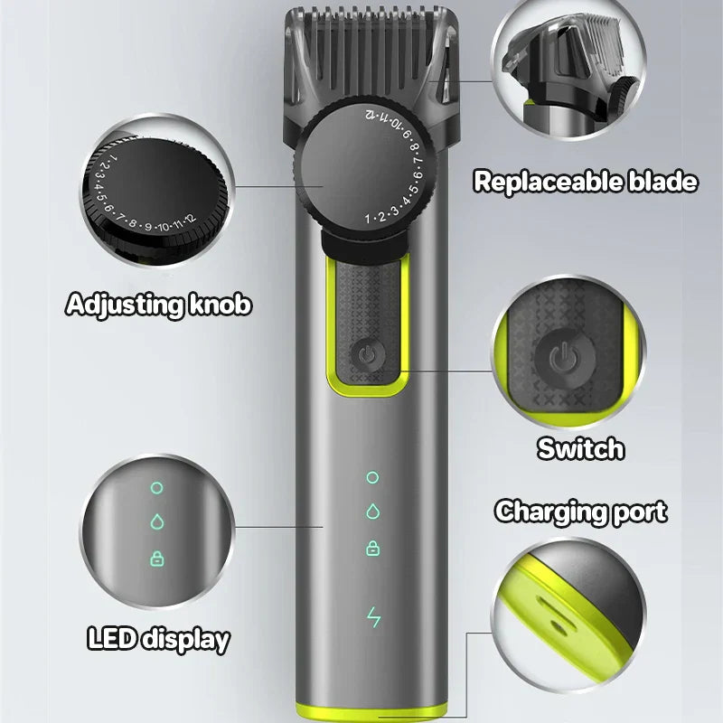 Cordless 4-in-1 Men's Grooming Kit - Waterproof Trimmer