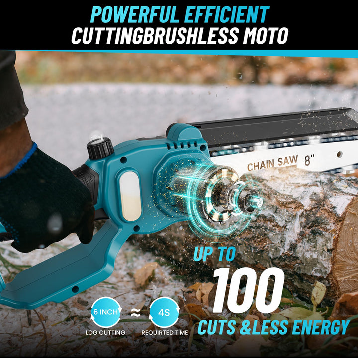 Versatile 2-in-1 brushless cordless electric chainsaw & pole saw, an essential tree trimming and garden tool.