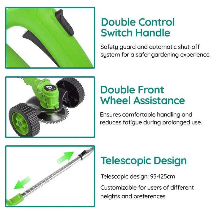 Modern battery-powered lawn edger, offering freedom from cords.