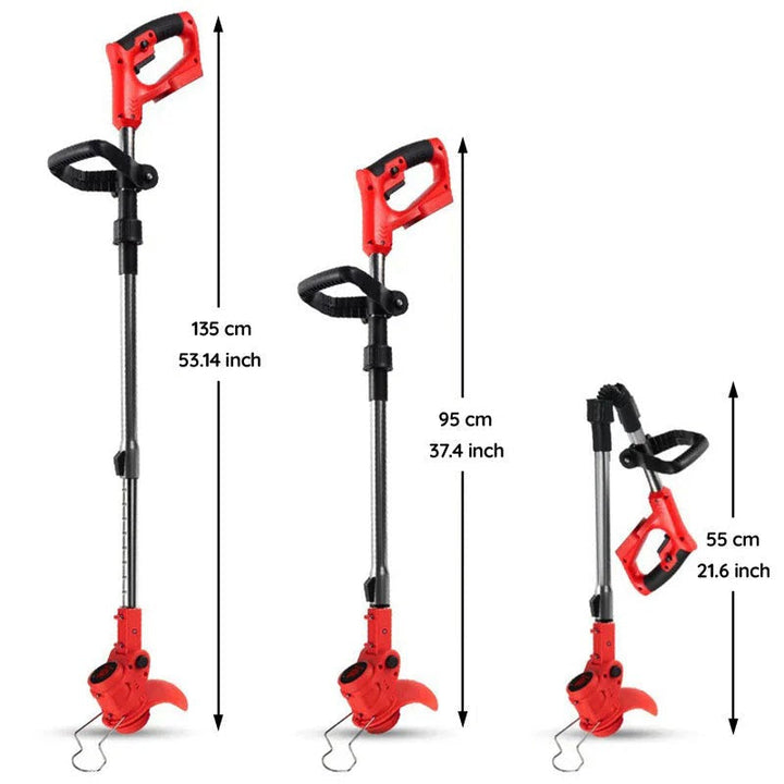 Powerful electric weed eater, essential garden tool for neat lawns.