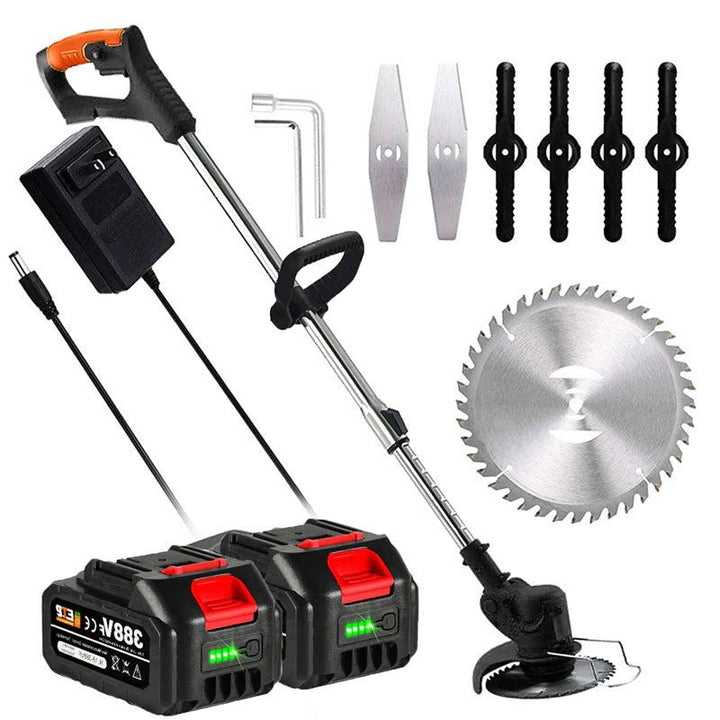 Adjustable electric grass trimmer, adapting to various trimming needs.