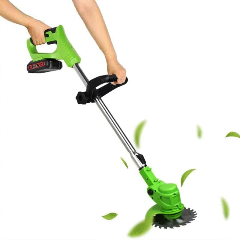 Powerful battery-operated lawn edger for precise garden trimming.