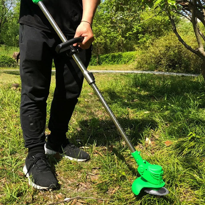 Adjustable cordless grass trimmer, perfect for comfortable lawn edging.