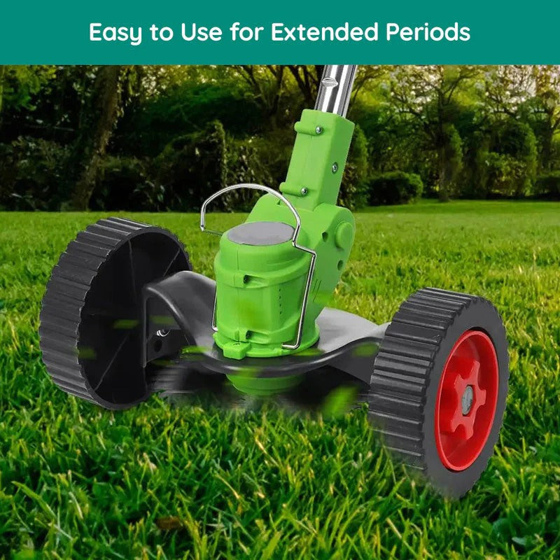 Compact cordless lawn edger, making grass trimming simple and quick.