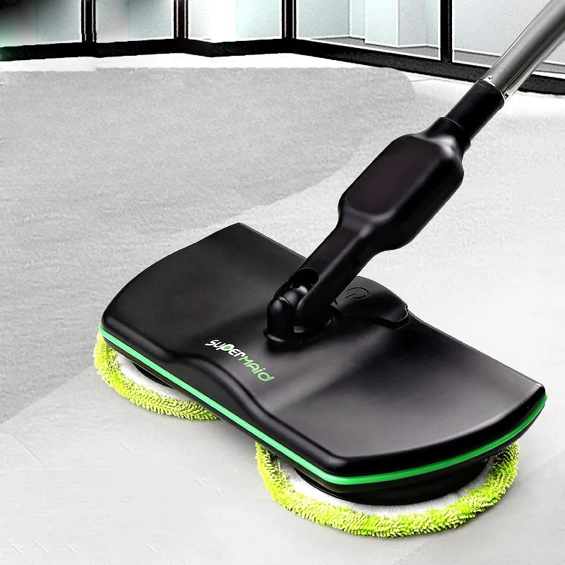 Cordless electric spin mop for deep cleaning hardwood, tile & marble floors. Rechargeable, wireless floor scrubber.