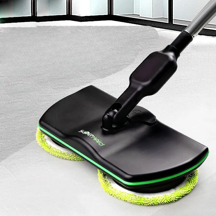 Cordless electric spin mop for deep cleaning hardwood, tile & marble floors. Rechargeable, wireless floor scrubber.