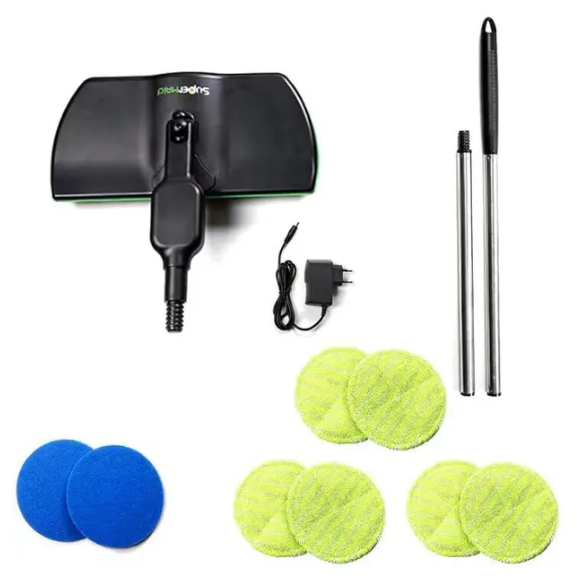 Tangle-free cordless electric spin mop. Wireless floor cleaner, scrubber, and waxer for spotless home maintenance.