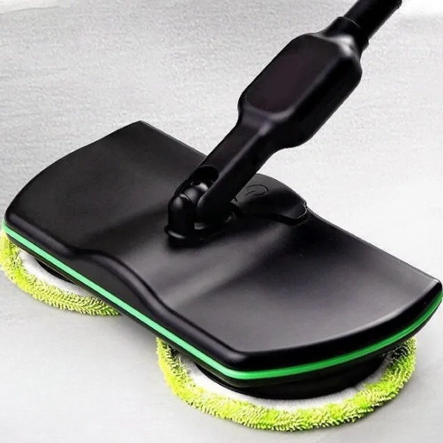 Efficient cordless electric spin mop for easy home cleaning. Ideal for scrubbing & waxing all floor types wirelessly.
