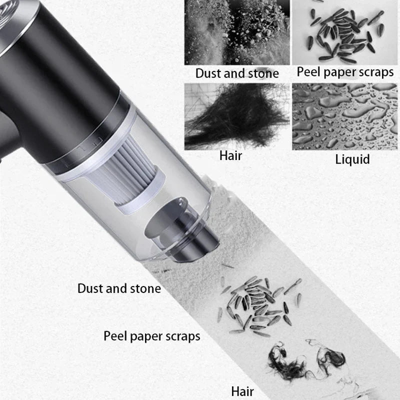 Efficient wet/dry portable car vacuum cleaner for comprehensive auto interior deep cleaning.