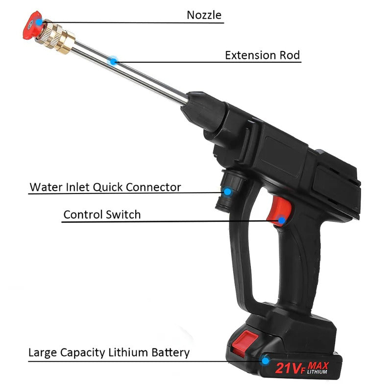 Powerful cordless pressure washer designed for heavy-duty dirt removal and effective outdoor cleaning.