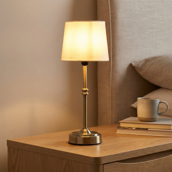 Cordless Retro Rechargeable LED Table Lamp, Clarenceo, perfect for bedroom decor and ambient lighting