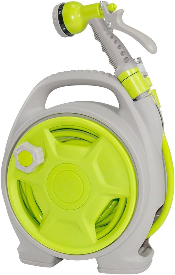 Corvina Compact Garden Hose Reel Set, 15m pipe for efficient watering & outdoor cleaning