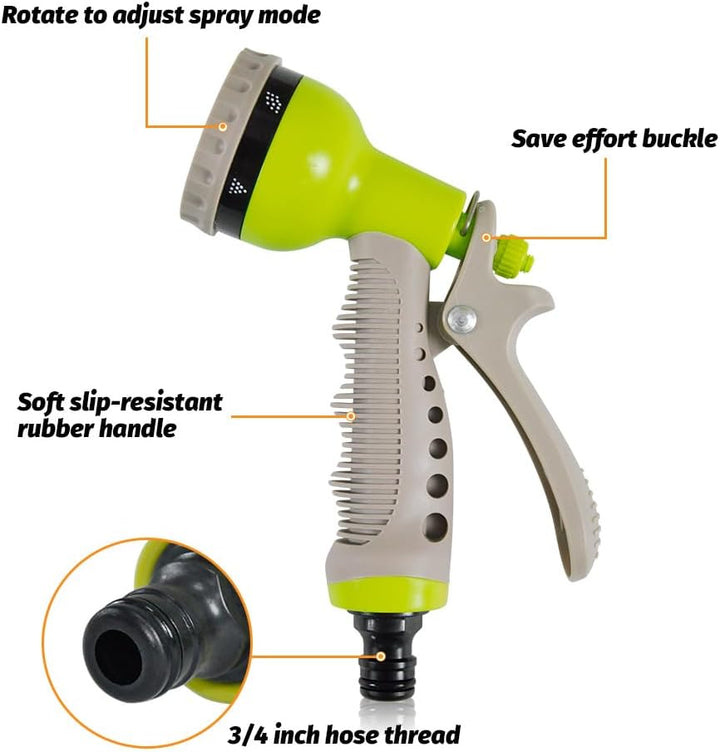 Space-saving garden hose reel, 15m pipe, ideal for patio cleaning and car wash tasks.