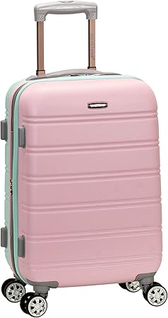 Cotton Candy hardside carry-on, emphasizing its lightweight design and robust ABS construction.