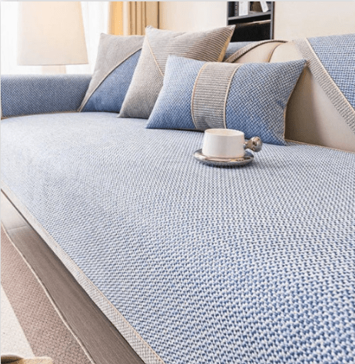 Premium cotton-linen non-slip sofa protector, durable, pet-friendly & easy-care for all seasons.