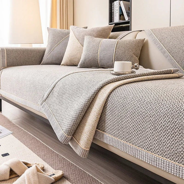 All-season furniture protector, safeguards your couch from spills, stains, and pets with style.