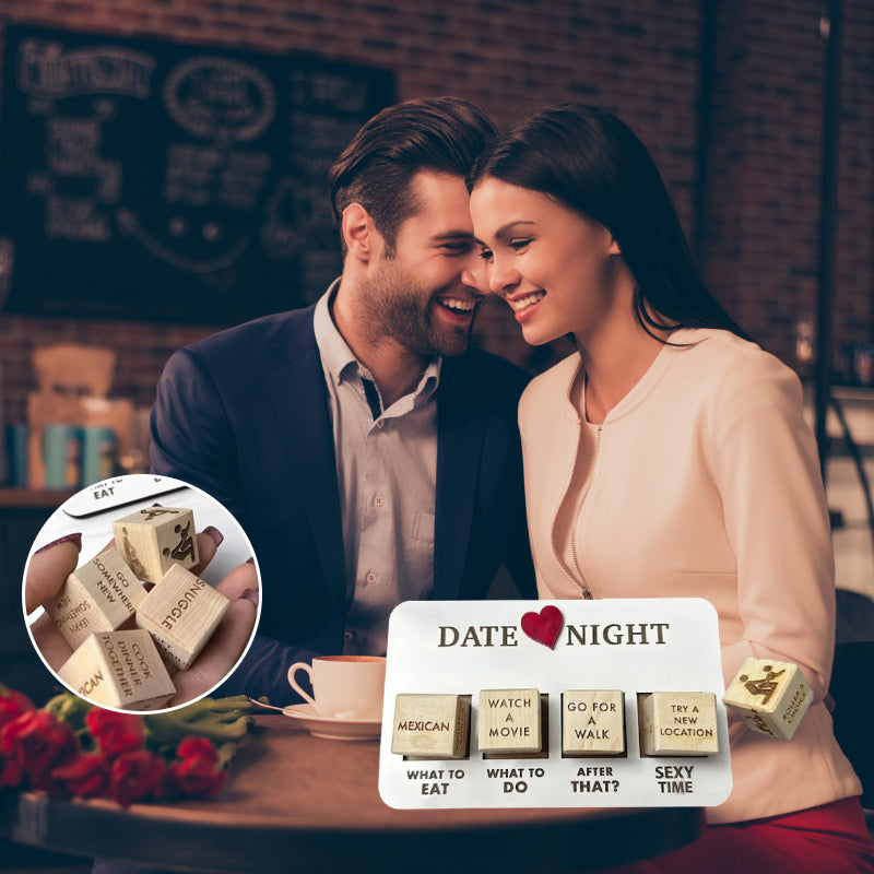 RomanceRoll couples' date night dice game, a spontaneous wooden game for strengthening relationship bonding.