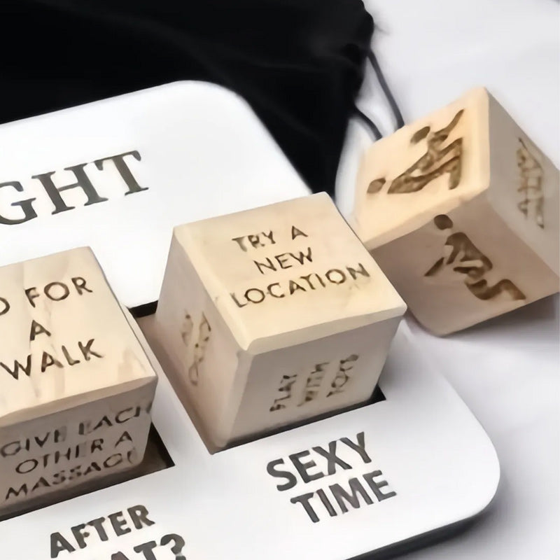 Romantic date night dice game: RomanceRoll, designed to ignite passion and deepen couple's connection.