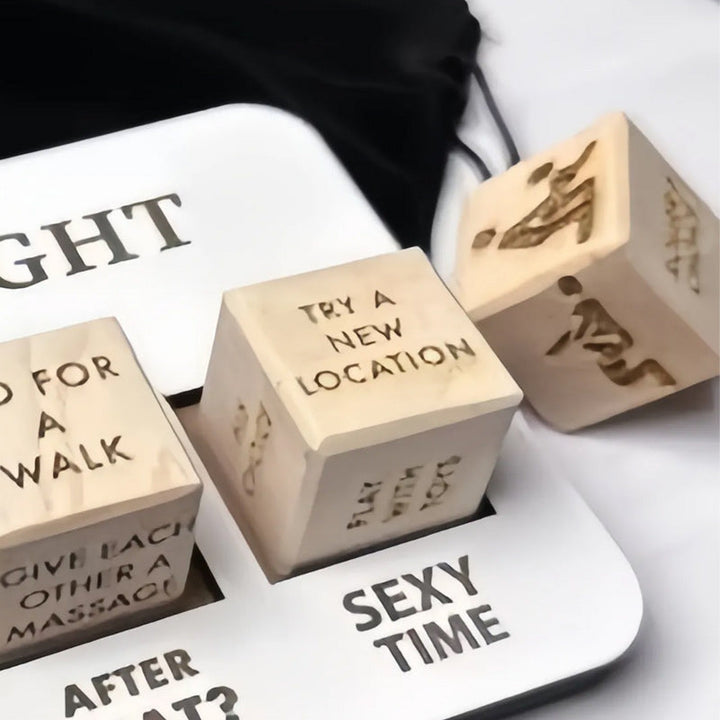 Romantic date night dice game: RomanceRoll, designed to ignite passion and deepen couple's connection.