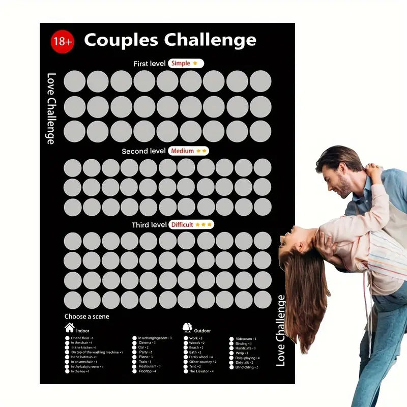 Couples' romantic scratch-off date night cards. Fun gift for anniversary or Valentine's Day. Discover new date ideas.