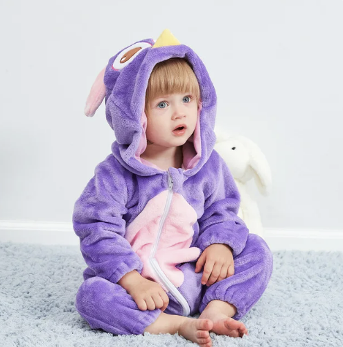 Toddler zebra animal onesie: warm flannel outfit, fun themed apparel, perfect for cozy sleep & play.