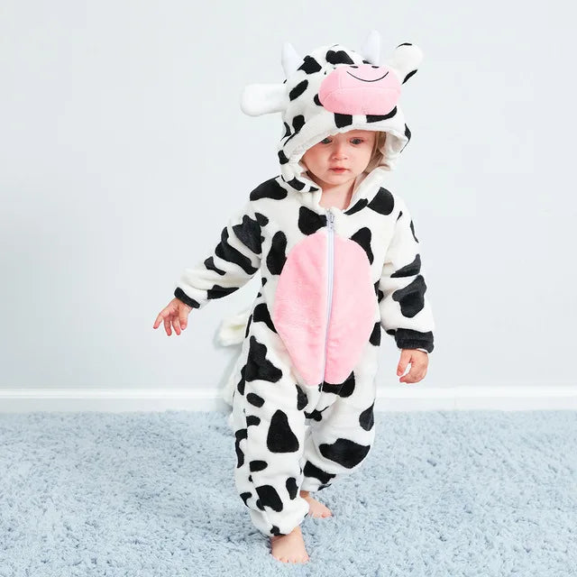 Toddler bear animal onesie: warm flannel sleepwear with a hood, easy snap closure for active toddlers.