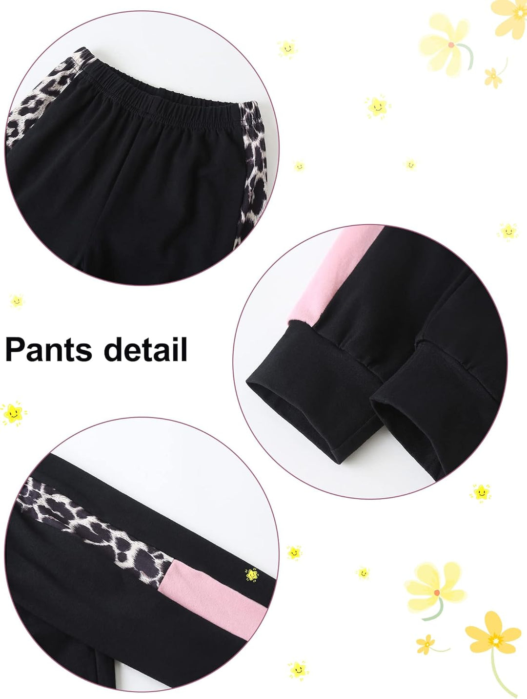 Girls' long-sleeve cotton sweater and pull-on trousers set.