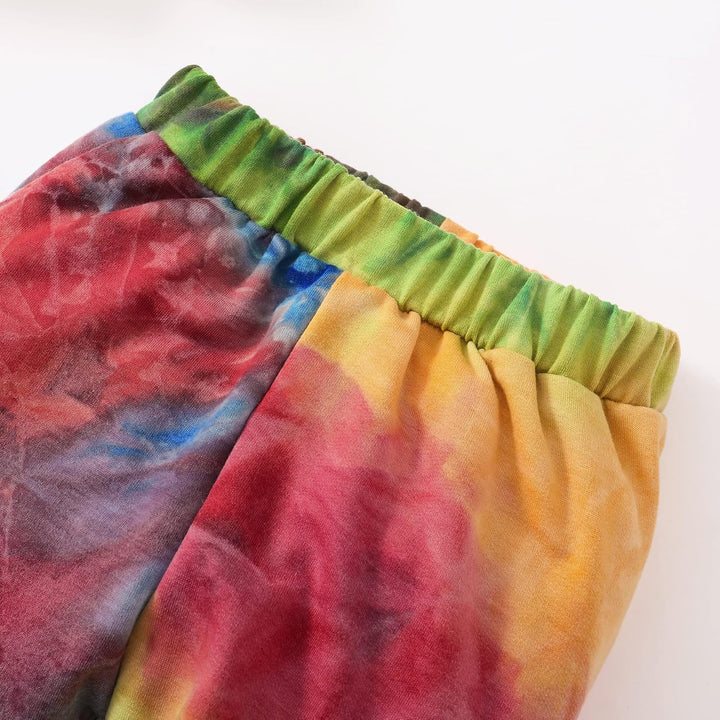 Girls' cotton knit sweater and comfortable elastic-waist trousers.