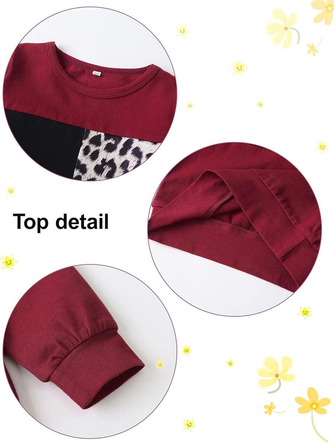 Warm cotton sweater and relaxed-fit trousers for girl toddlers.