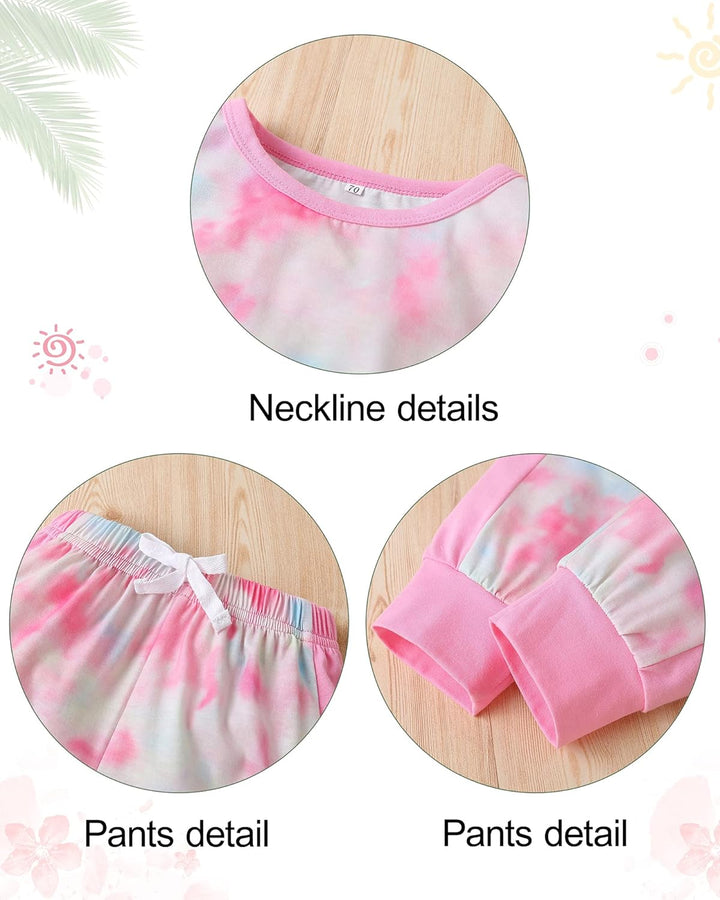 Girls' everyday cotton sweater and trouser set, comfortable and versatile.